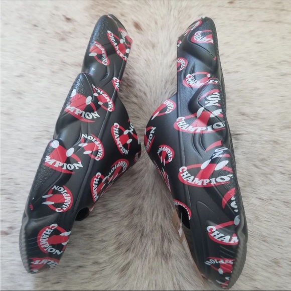 New CHAMPION Meloso Squish Smile Men's Slide Sandals Black/Red Men Size 12 - Picture 5 of 7